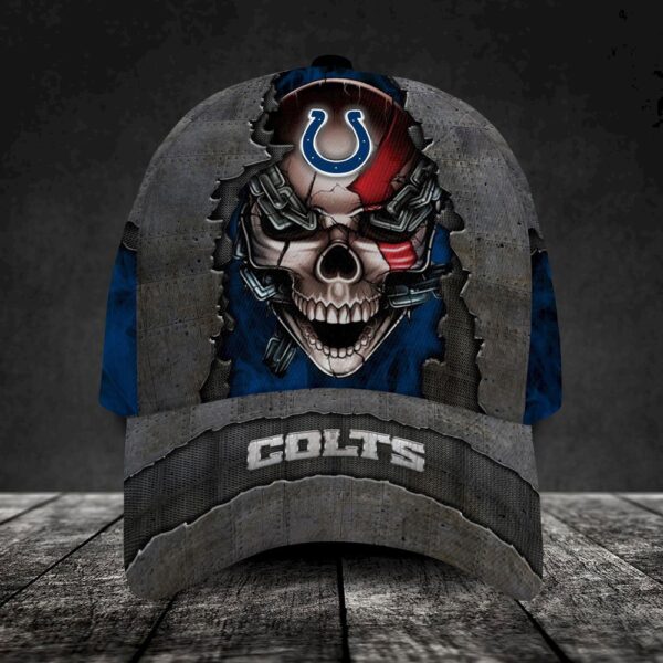 Custom Name Indianapolis Colts NFL Skull Chain Baseball Classic Cap