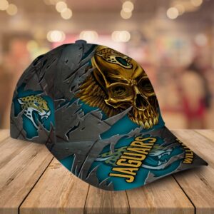 Custom Name Jacksonville Jaguars NFL Skull Baseball Cap 2