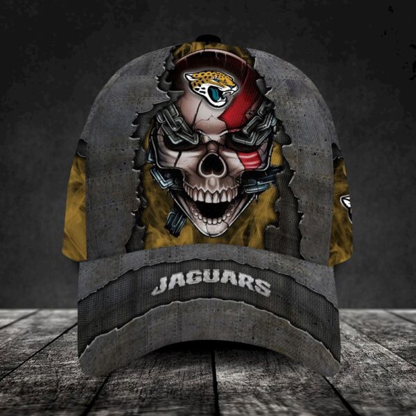 Custom Name Jacksonville Jaguars NFL Skull Chain Baseball Classic Cap