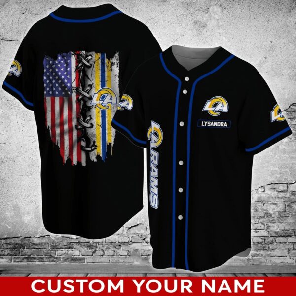 Custom Name Los Angeles Rams NFL American Baseball Jersey Shirt