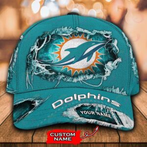 Custom Name Miami Dolphins NFL Baseball Classic Cap 1