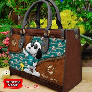 Custom Name Miami Dolphins Snoopy…