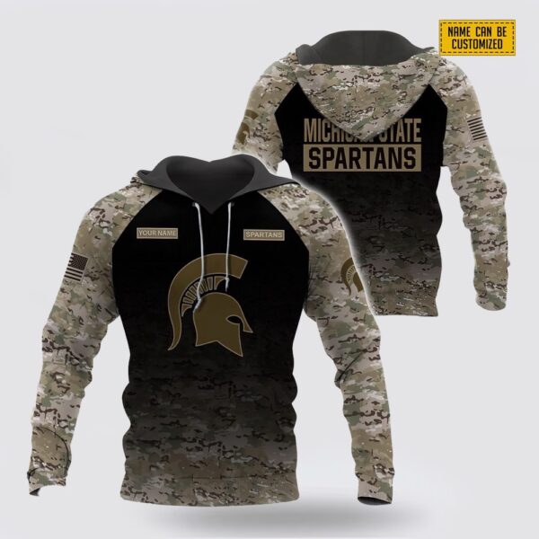 Custom Name Michigan State Spartans NCAA All Over Print Hoodie Shirt