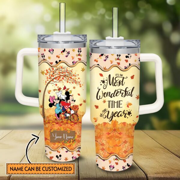 Custom Name Mickey Mouse And Friends Cartoon Tumbler 40oz With Handle