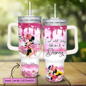 Custom Name Minnie Mouse Cartoon Tumbler 40oz With Handle