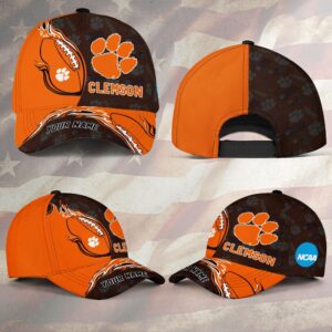 Custom Name NCAA Clemson Tigers Baseball Cap Print 3