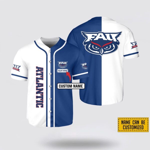 Custom Name NCAA Florida Atlantic Owls Baseball Jersey Shirt