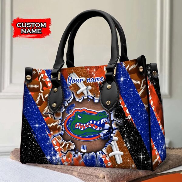 Custom Name NCAA Florida Gators Women Leather Hand Bag