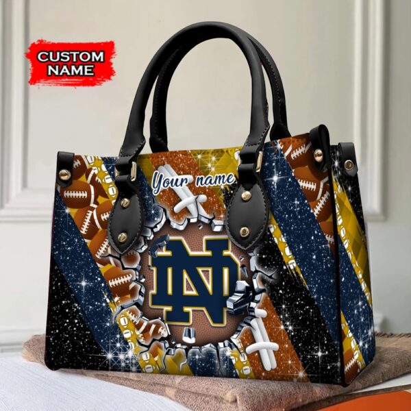 Custom Name NCAA Notre Dame Fighting Irish Women Hand Bag