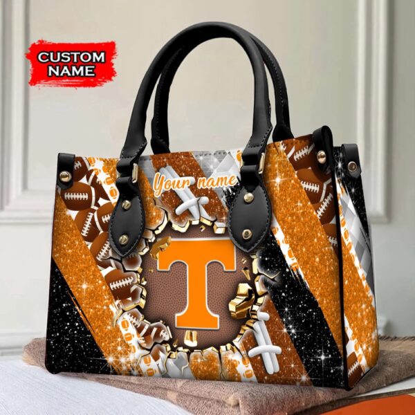 Custom Name NCAA Tennessee Volunteers Women Leather Hand Bag