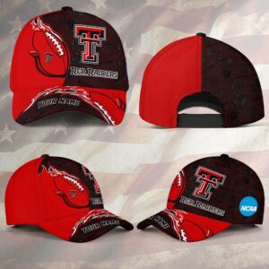 Custom Name NCAA Texas Tech Red Raiders Baseball Cap Print 1 1