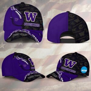 Custom Name NCAA Washington Huskies Baseball Cap 1