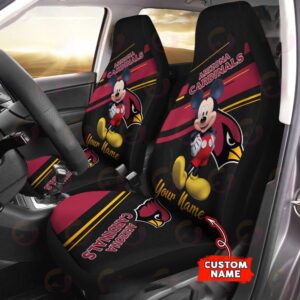 Custom Name NFL Arizona Cardinals Mickey Mouse Car Seat Covers