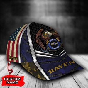 Custom Name NFL Baltimore Ravens Baseball Cap Print 2