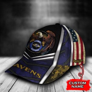 Custom Name NFL Baltimore Ravens Baseball Cap Print 3