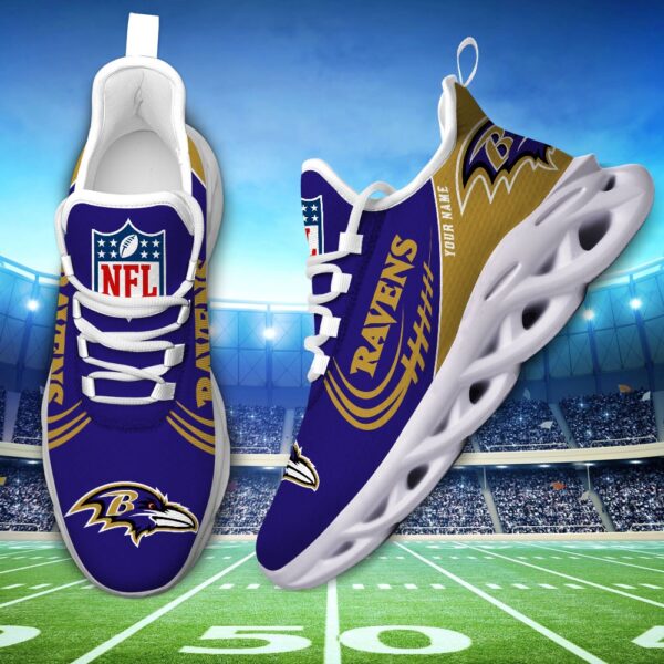 Custom Name NFL Baltimore Ravens Sport Max Soul Shoes