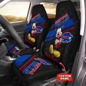 Custom Name NFL Buffalo Bills Mickey Mouse Car Seat Covers