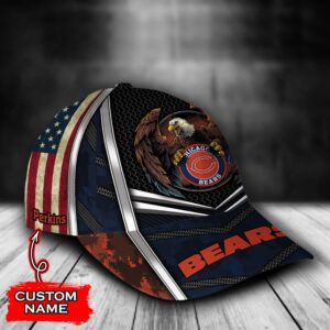 Custom Name NFL Chicago Bears Baseball Cap Print 2