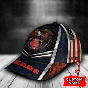 Custom Name NFL Chicago Bears Baseball Cap Print 3