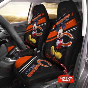 Custom Name NFL Chicago Bears Mickey Mouse Car Seat Covers