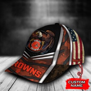 Custom Name NFL Cleveland Browns Baseball Cap Print 3