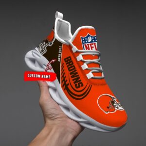 Custom Name NFL Cleveland Browns Sport Max Soul Shoes 1