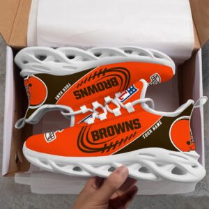 Custom Name NFL Cleveland Browns Sport Max Soul Shoes 3