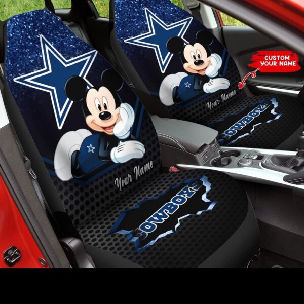 Custom Name NFL Dallas Cowboys Mickey Mouse Car Seat Covers