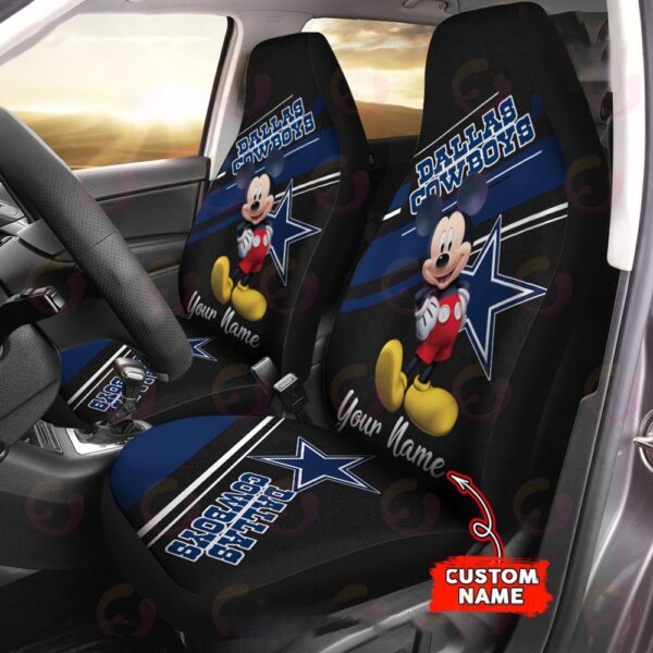 Custom Name NFL Dallas Cowboys Mickey Mouse Car Seat Covers