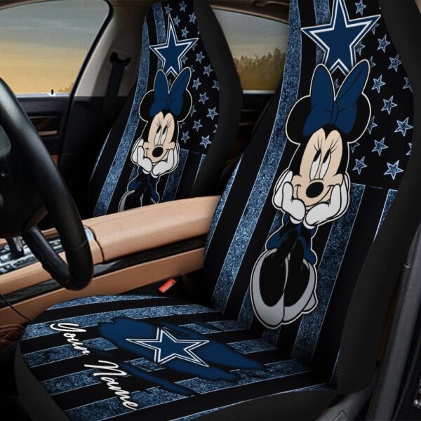 Custom Name NFL Dallas Cowboys Minnie Mouse Car Seat Covers