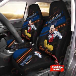 Custom Name NFL Denver Broncos Mickey Mouse Car Seat Covers