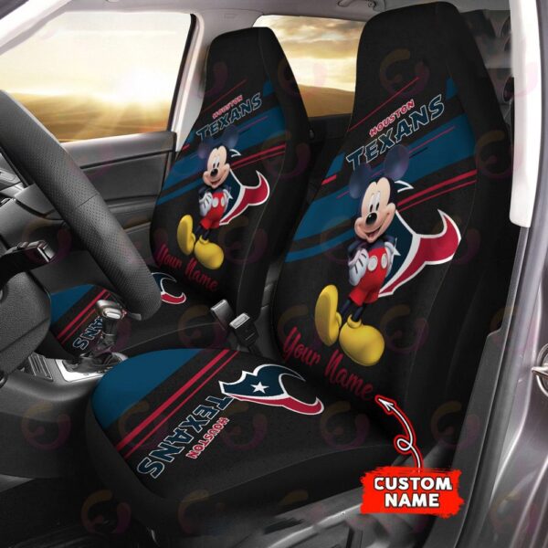 Custom Name NFL Houston Texans Mickey Mouse Car Seat Covers