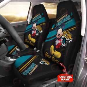 Custom Name NFL Jacksonville Jaguars Mickey Mouse Car Seat Covers