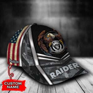 Custom Name NFL Las Vegas Raiders Baseball Cap Print 2