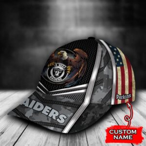 Custom Name NFL Las Vegas Raiders Baseball Cap Print 3