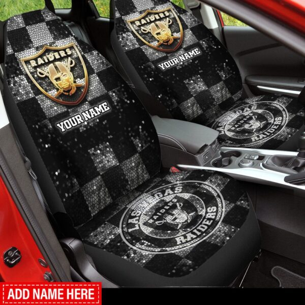 Custom Name NFL Las Vegas Raiders Car Seat Covers