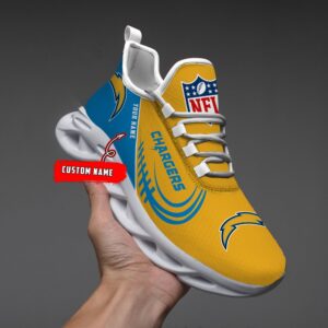 Custom Name NFL Los Angeles Chargers Sport Max Soul Shoes 1