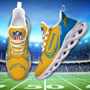 Custom Name NFL Los Angeles Chargers Sport Max Soul Shoes 2