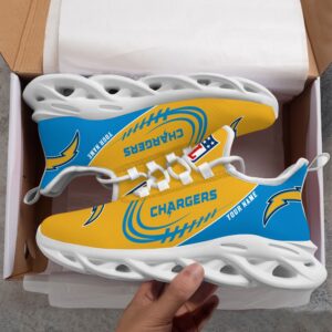 Custom Name NFL Los Angeles Chargers Sport Max Soul Shoes 3