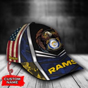 Custom Name NFL Los Angeles Rams Baseball Cap Print 2