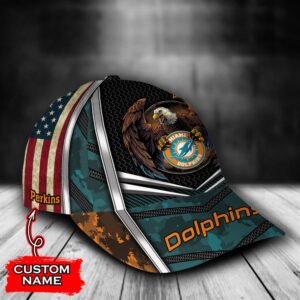 Custom Name NFL Miami Dolphins Baseball Cap Print 2