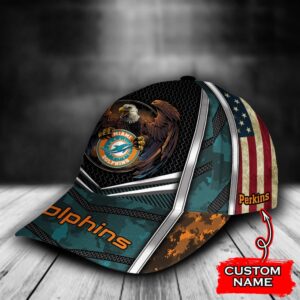 Custom Name NFL Miami Dolphins Baseball Cap Print 3