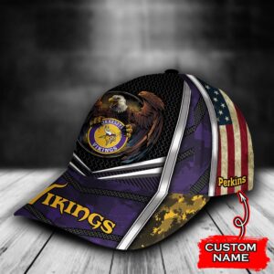 Custom Name NFL Minnesota Vikings Baseball Cap Print 3