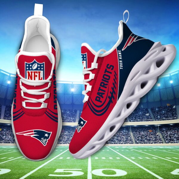 Custom Name NFL New England Patriots Sport Max Soul Shoes