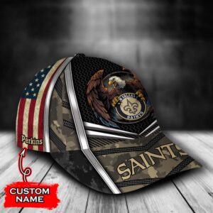 Custom Name NFL New Orleans Saints Baseball Cap Print 2