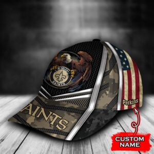 Custom Name NFL New Orleans Saints Baseball Cap Print 3