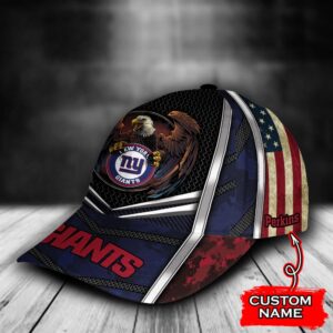 Custom Name NFL New York Giants Baseball Cap Print 3