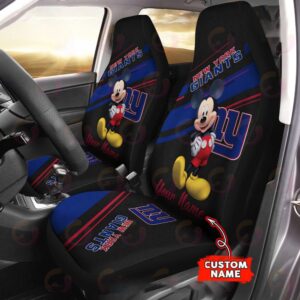 Custom Name NFL New York Giants Mickey Mouse Car Seat Covers