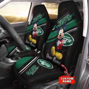 Custom Name NFL New York Jets Mickey Mouse Car Seat Covers