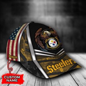 Custom Name NFL Pittsburgh Steelers Baseball Cap Print 2